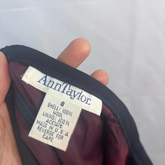 Ann Taylor Black Vintage 100% Wool Made in USA Lined Lightweight Skirt Size 8/MD - Picture 9 of 10